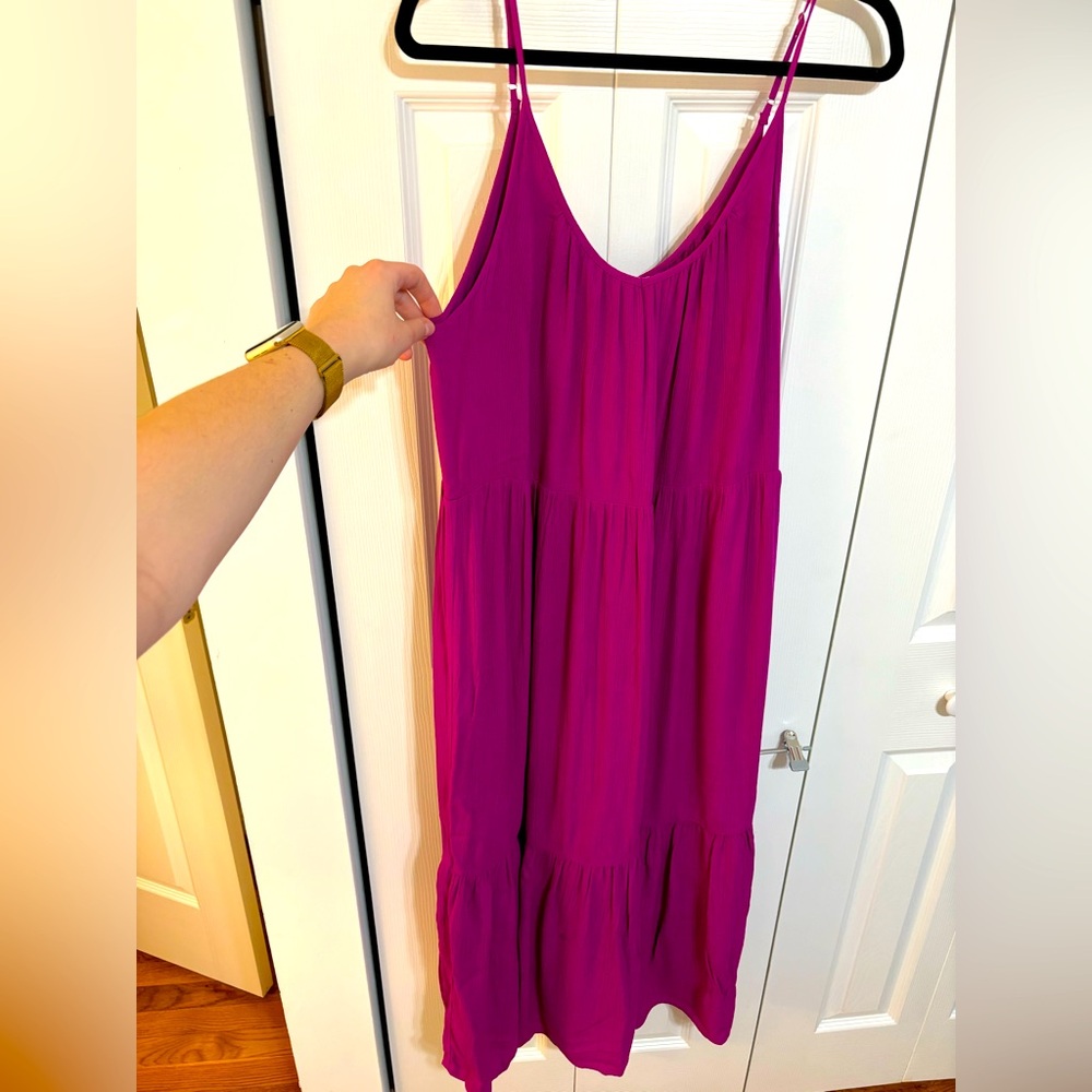 Magenta Strappy Midi Dress or Coverup LOFT